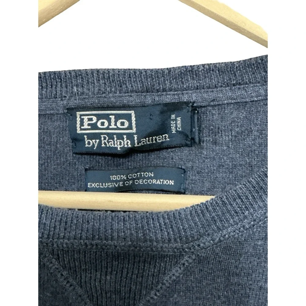 Vintage Polo Ralph Lauren Sweater Mens X-Large Blue W Maroon Pony Woven Pullover
